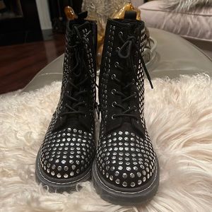 Wild Pair black stunning stud  ankle boots